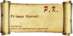 Primus Kornél névjegykártya