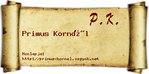 Primus Kornél névjegykártya