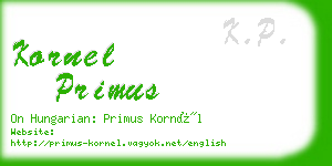 kornel primus business card